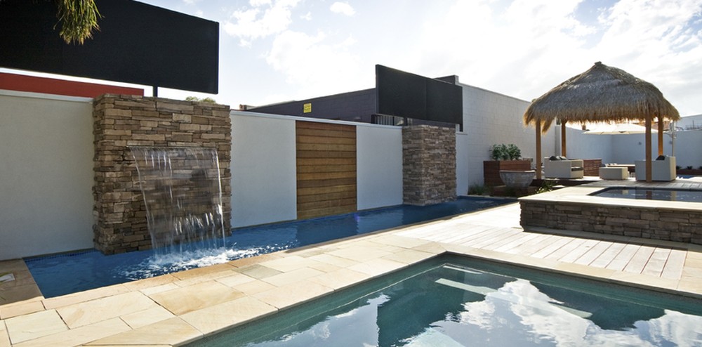 Gordon Ave Pools and Spas Waterfall pool water feature